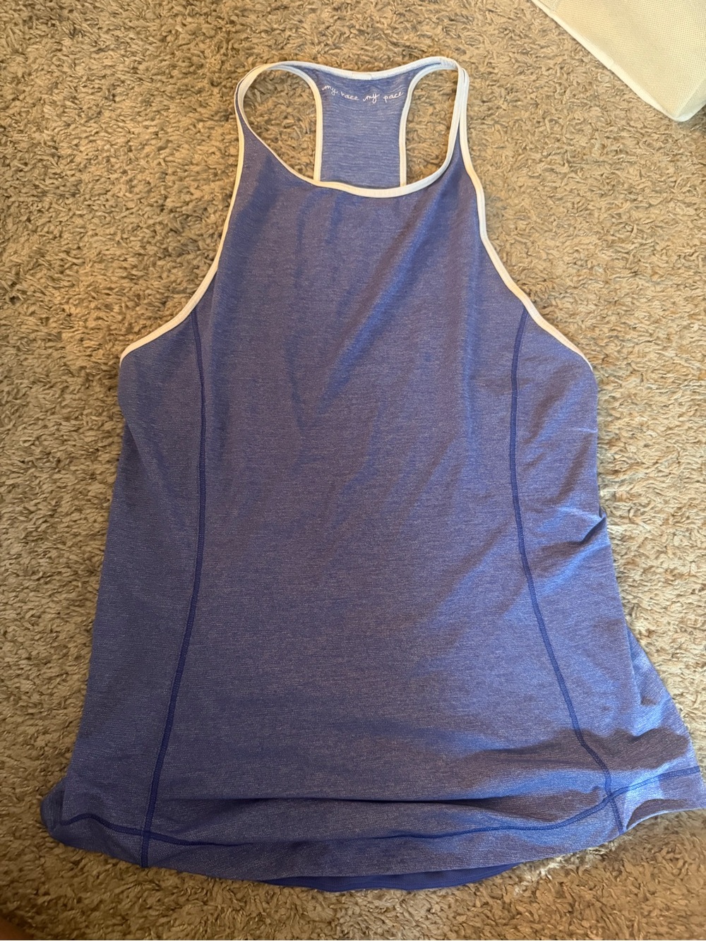 lululemon athletica Heathered Purple Racerback Tank with White Trim